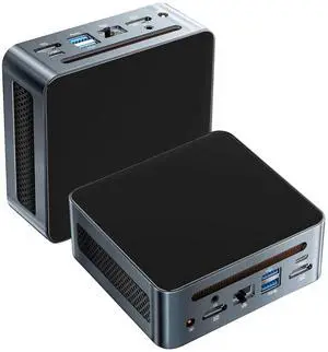 Binxarn MN56 Mini PC AMD Ryzen 5 5600H(6C/12T, up to 4.2 GHz), 16GB RAM 512GB PCIe3.0 Fast SSD Storage, Support Wi-Fi 6/ BT5.2 Dual HD, Small Micro Desktop Computer, Type-C, USB3.0,for Home Office