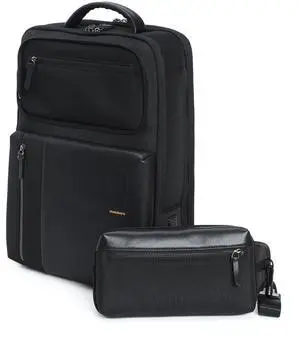 MOKOBARA Unisex-Adult The Overnighter Backpack Black Vegan Leather Expandable Water Resistant (23L) Trave Laptop (16") Work Bag With Detachable Sling Bag New 2022 - Model Medium Crypto