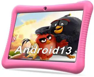 Fivahiva Kids Tablet,10.1 inch Android 13 Tablet for Kids, 32GB (Expandable to 128GB), Quad-core, Google Kids Space, Parental Control, YouTube Kids, GMS, Pre-Installed Apps, with Shockproof Case