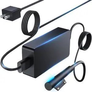 102W Surface Book 2 Charger - Fast Charging with USB Port for Surface Book 1, Book 2, Microsoft Surface Pro 3-9, Windows Surface Laptop 1-6, Surface Go Series