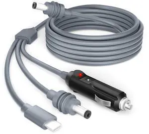 Starlink Mini Power Cable Cigarette Lighter, Starlink Mini USB C to DC Power Cable for Starlink Mini Accessories 3 in 1 10FT Starlink Mini Cigarette Lighter/Type-C/DC to DC Power Cord 5.5*2.1mm 18AWG