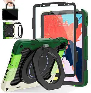 ROISKIN for iPad Air 5th 4th Generation Case (2022 2020) 10.9 inch & iPad Pro 11 Case 4th/3rd/2nd/1st Gen[Screen Protector,15ft Drop Protection] with 360 Stand Hand Strap for Kids Women Man