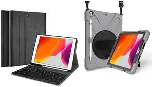 ProCase iPad 10.2 Keyboard Case Bundle with Rugged Heavy Duty Cover for 10.2" iPad 8th Gen 2020 / 7th Gen 2019
