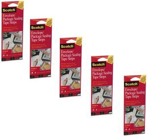 Scotch 3750P2CR Envelope/Package Sealing Tape Strips, 2-Inch x 6-Inch, Clear, 50/Pack, 5 Pack