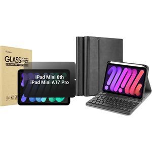 ProCase 4-Way Privacy Screen Protector Bundle with Keyboard Case for iPad Mini 7 (A17 Pro) 2024 / iPad Mini 6 2021