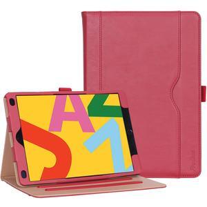 ProCase for iPad 10.2 Inch Case 2021 9th Generation/2020 8th Generation/2019 7th Generation iPad Case, Leather Vintage Stand Folio Cover Protective Case for 10.2" iPad 9th Gen/8th Gen/7th Gen -Red