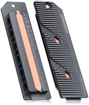 GRAUGEAR PS5 Pro/PS5 Slim M.2 SSD Heatsink with Heatpipe, Integrated Copper Heatpipe and Aluminum Fins for High-Efficiency Cooling, Compatible with NVMe SSD Upgrade for PlayStation 5