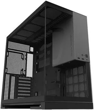 Geometric Future M5 Tempered Glass Mid Tower, E-ATX/ATX Gaming Case, 1.2mm Steel, Type C, Toolless Panels, Support 420/360 Radiator, Dual-Chamber, Black/Grey, GEO-M5-BG
