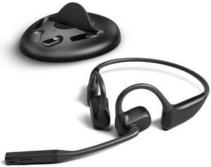 Avantalk Lingo N21 - Open-Ear Wireless Headset with Noise-Filtering Boom Mic & Charging Dock, Bluetooth 5.3 Headphones for PC, Computer & Phones, 15hrs Play Time, Lightweight & Comfortable