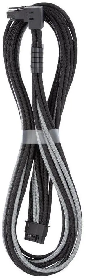 CableMod C-Series Pro ModFlex Sleeved 12V-2x6 12VHPWR StealthSense PCIe Cable for Corsair Type 5 RMX Shift (16 to 90° 16-pin, Black + Silver)