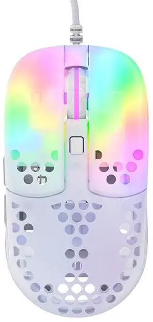 Xtrfy MZ1, Ultra-Light Wired Gaming Mouse, Cutting-Edge Pixart 3389 Sensor, Unique Shape for Optimum Aim, Adjustable RGB Lighting, Zys Rail Edition (White)