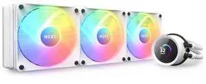 NZXT Kraken 360 RGB - 360mm AIO CPU Liquid Cooler - RL-KR360-W1 - Customizable 1.54" Square LCD Display for Images, Performance Metrics - High-Performance Pump - White