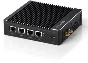 Sharevdi Micro Firewall Appliance, Fanless Mini PC Intel N3700 4Cores/4Threads, 4X Intel 2.5 GbE i226-V LAN,AES-NI,DDR3 8GB SSD 64GB Router Network Security USB3.0/HD/COM/Wi-Fi (8G 64G)