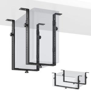 PUTORSEN Under Desk PC Mount for Mid/Mini-Tower Cases - Vertical/Horizontal CPU Holder up to 77 lbs, Space-Saving Computer Rack for ATX/Micro-ATX/Mini-ITX (Black)