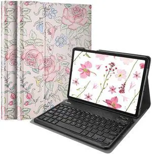 ProCase Keyboard Case for Galaxy Tab A9 Plus/A9+ 5G 11 Inch 2023 (Model: SM-X210/X215/X216/X218), Lightweight Case with Magnetic Detachable Wireless Keyboard for Galaxy Tablet 11"- Rose