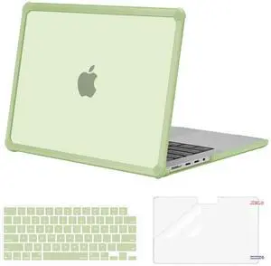 MOSISO Compatible with MacBook Pro 14 inch Case 2025-2021 M4 M3 M2 M1 A3112 A3185 A3401 A2918 A2992 A2779 A2442, Anti-Cracking Heavy Duty TPU Bumper Hard Case&Keyboard Skin&Screen Film, Sage Green