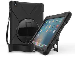 ProCase Rugged Heavy Duty Case for iPad 2 3 4(Old Model), Shockproof 360 Degree Rotatable Kickstand Protective Cover Case for iPad 2nd/iPad 3rd/iPad 4th -Black