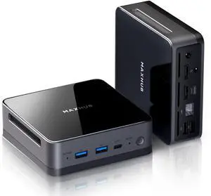 MAXHUB Mini PC Windows 11 pro Mini Computer i7-13620H(10C/16T, up to 4.9GHz), 16GB DDR4 512GB M.2 PCIe4.0 SSD Micro PC Support 4K Quadruple Display, Mini Desktop Computer for Games Office Home School