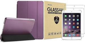 ProCase Purple iPad Mini 1 2 3 Slim Lightweight Case (Old Model A1432 A1490 1455) Bundle with [2 Pack] iPad Mini 1 2 3 7.9" Screen Protectors