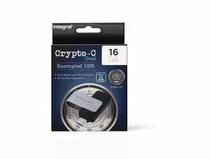 Integral 16GB Crypto-C Dual Encrypted USB Flash Memory Drive, AES-XTS 256-Bit Hardware Encrypted USB 3.2 with Secure Dual Password - Certified to FIPS 197, Compatible with Mac, MacBook, PC, Laptop