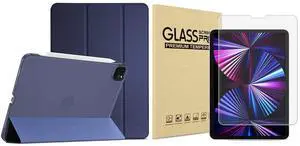 ProCase iPad Pro 11 Case 2021 2020 2018 Slim Stand Hard Back Case Bundle with Matte Screen Protector for iPad Pro 11 Inch 2021/2020 / 2018