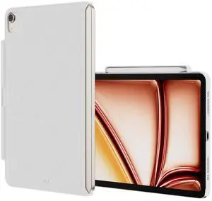 SWITCHEASY CoverBuddy for 2025 M3 & 2024 M2 iPad Air 11" - Magic Keyboard Compatible Case for iPad Air, Enhanced Thickness & Heat Dissipation [Keyboard Not Included] - White (Leather)