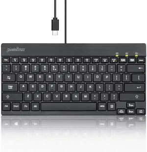 Perixx PERIBOARD-426C Wired Mini Low Profile Keyboard - 10.87x5.43x0.55 inches Dimension - 4.9ft USB C Cable - US English