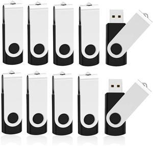 KOOTION 10 Pack 4GB Flash Drive 4gb USB 2.0 Flash Drives USB Drive Jump Drive Bulk Thumb Drive Swivel Memory Stick Black