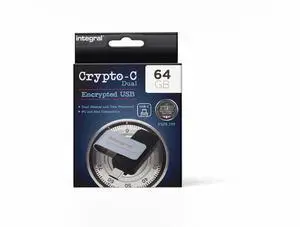 Integral 64GB Crypto-C Dual Encrypted USB Flash Memory Drive, AES-XTS 256-Bit Hardware Encrypted USB 3.2 with Secure Dual Password - Certified to FIPS 197, Compatible with Mac, MacBook, PC, Laptop