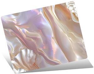 Devineresse Glass Mousepad for Gaming, Pearlescent White Hard Mouse Pad, Ultra-Smooth Surface for Enhanced Speed&Control, Durable&Easy to Clean, Includes Anti-Wear&Cleaning Accessories, 45cm*40cm