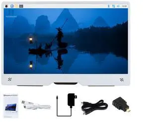waveshare Pi Monitor Kit, Comes with an Official Raspberry Pi 15.6inch Monitor, 1920x1080 Resolution, Standard HDMI Port, IPS, VESA Mounting Support, Bundle with Accessories (6 Items)