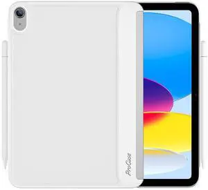 ProCase Magnetic Compatible Case for iPad (A16) 11th Generation 2025 11-inch/10th Generation 2022 10.9-inch Magic Keyboard; Slim Folio Companion Back Cover [Keyboard Not Included] -White
