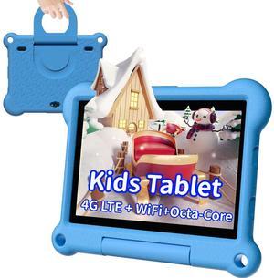 ADREAMER Octa Core Tablet for Kids, WiFi Tablet Support SIM Card, 64GB+128GB, EVA Case, 6000mAh, WiFi+ Cellular+GPS, Kids APP Pre-Installed, Gift for Kids (Blue)
