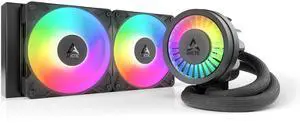 ARCTIC Liquid Freezer III Pro 240 A-RGB - 240 mm AIO CPU Cooler, Water Cooling, 38 mm Radiator, PWM Pump, VRM Fan, AMD AM5/AM4, Intel LGA1851/1700 Contact Frame - Black