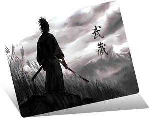 Devineresse Glass Mousepad for Gaming, Japanese Samurai Hard Mouse Pad, Ultra-Smooth Surface for Enhanced Speed&Control, Durable&Easy to Clean, Includes Anti-Wear&Cleaning Accessories, 45cm*40cm