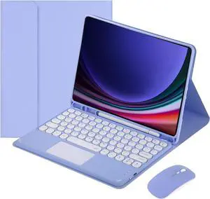 Aidashine Keyboard Case for Samsung Galaxy Tab S6 Lite 10.4" 2024/2022/2020- Multi-Touch Trackpad, Detachable Wireless Keyboard Folio Tablet Case,Purple