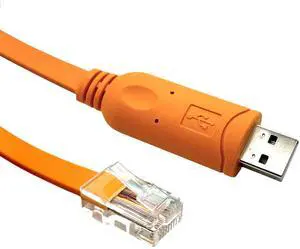 Aexus X2C2/JL448A Console Cable for Aruba | FTDI 3.3V TTL | USB Type A to RJ45 6ft (1.8M) | HPE JL448A | Wireless AP | Controllers | Switch | Orange Long Serial Cable