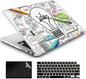 AMCJJ Compatible with MacBook Air 15 inch Case 2024 2023 Release M3 A3114 M2 A2941, Hard Shell Cover & Keyboard Cover & Screen Protector - Idea Bulb