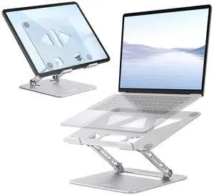 Aoviho Adjustable Tablet Stand Bundle with Laptop Stand for Desk Silver