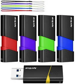 AreTop Flash Drive 64GB USB 3.0 Flash Drive 64 GB Thumb Drive 5 Pack Slide Retractable Memory Stick USB Drive Data Storage Jump Drive Colorful(Yellow,Red,Blue,Green,Purple)