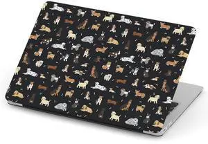 [ Compatible with Older Version MacBook Air 13 inch (Model A1369 & A1466 - Year 2010-2017) ] Full Body Hard Case Cover - Cartoon Doodle Puppy Dog