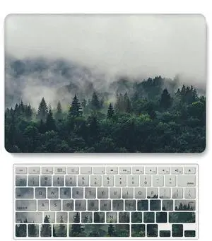 Bandless Case Compatible with MacBook Air 13 Retina 2020 2019 2018 Model A2337 M1 A2179 A1932, Plastic Protective Shell + Keyboard Cover for inch Touch ID - Forest A2337/A2179/A1932 (Air 2018-2020)