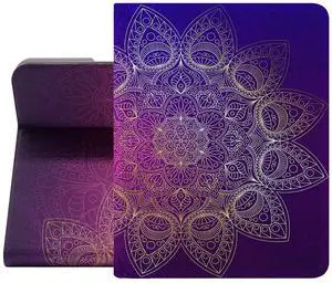 Berkin Arts Compatible with iPad Mini 5th/4th Case (7.9 inch, 2015-2019) Folio Case, Premium Leather, Holography, Artful Designs, Indigo Occult Pattern, Complicated Galaxy