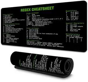 Boaulee Regex Cheat Sheet Desk Mat for Sys Admin, Developer, Programmer, IT Admin Quick Reference Extra Large Mousepad Gift for Architect Office Desk Decor Desk Mat, 31.4"X 11.8" - ts1088