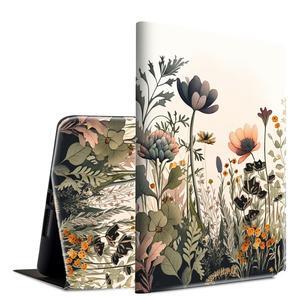 BFSEROBJ Case for All-New Fire 7 Tablet Case 7" 12th Generation 2022 Release Lightweight Smart Cover PU Leather Adjustable Stand Protective Cover with Auto Wake/Sleep - Floral Flowers