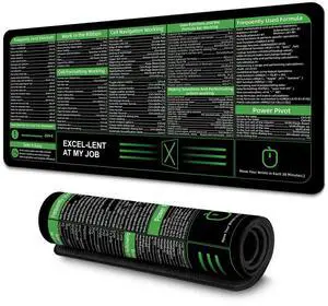 Boaulee Office Excel Cheat Sheet Desk Pad, Gaming Excel Shortcuts Mousepad, Large Mouse Pad for Desk, 35.4"x11.8" XXL Computer Desk Mat, Anti Slip Keyboard Pad with Shortcuts-ts1068
