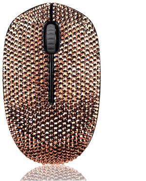 Bling Dazzling 2.4G Wireless Mouse Covered with Crystal Diamond Rhinestone, for PC, Tablet, Laptop, Notebook, Great Gift idea for Her - Rose Gold