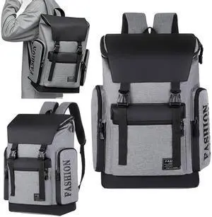 BOTRFMUNY Travel Backpack 50L Women Men 15.6" Laptop Backpack Water Resistant Large Capacity Daypack College Work Casual (Grey)