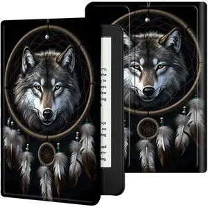 BREIDMKFM Slim for All-New  Fire HD 10 and Fire HD 10 Plus Tablet Case (Only Fit 13th Generation 2023 Release), Smart Standing Cover with Auto Sleep/Wake, Dreamcatcher Wolf