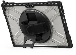 BRAECNstock for Microsoft Surface Pro 7+ Plus/ 7/6/ 5/4 Case 12.3 inch, Rugged Protective Cover with 360° Rotating Hand Strap & Stand, Pencil Holder, Compatible with Type Cover Keyboard, Clear